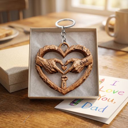 Llavero de corazón con choque de puños para papá — Regalos personalizados para papá