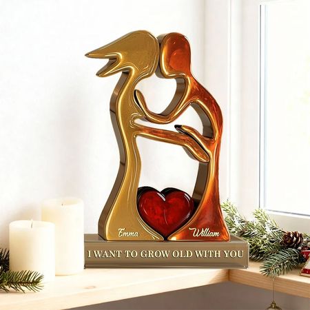 I Want to Grow Old With You-Placa de acrílico pareja personalizada