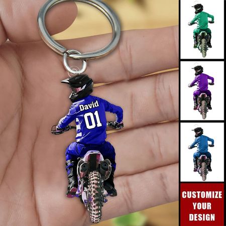 Personalizado Motocross Biker Llavero-Regalo para el amante de la motocicleta