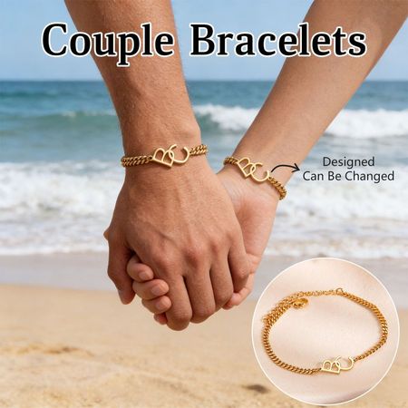 Pareja personalizada dos pulsera inicial-regalos de aniversario