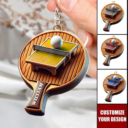 Llavero de acrílico personalizado ping-pong, regalo para los amantes del ping-pong