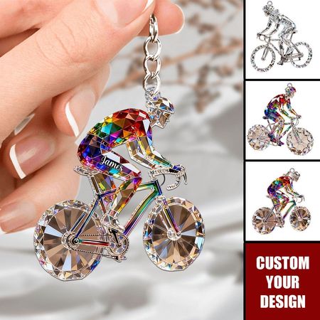 Bicicleta personalizada cristal llavero-regalo para entusiastas del ciclismo y ciclistas