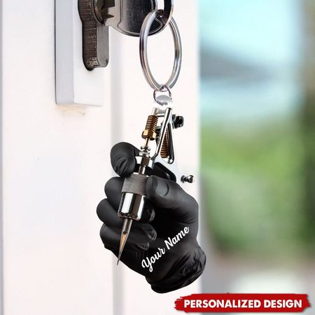 Llavero Personalizado Máquina de Tatuar-Regalo Artista del Tatuaje