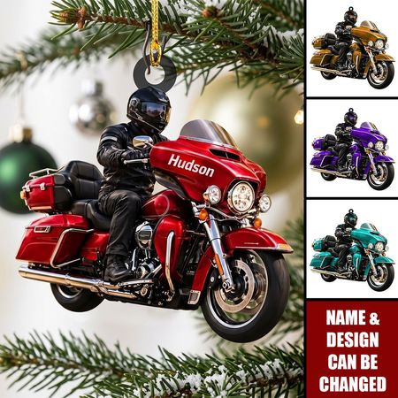 Custom Biker Street Glide Motocicleta Adorno de Navidad, Biker Keepsake