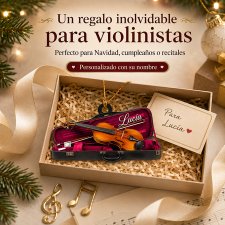 Adorno de Violín Personalizado con Nombre – Regalo para Violinistas y Amantes de la Música