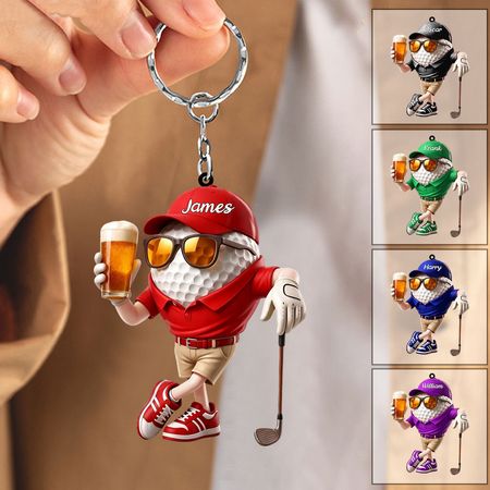 Llavero personalizado del golf de la cerveza para los amantes del golf