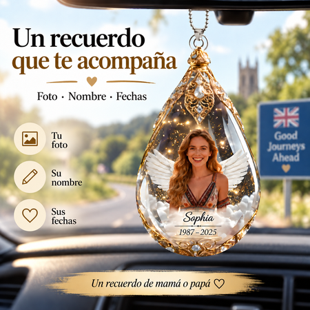 Foto personalizada Memorial coche ornamento-personalizado nombre y año recuerdo para mamá o papá