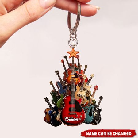 Árbol de guitarras eléctricas,  llavero acrílico personalizado para músicos