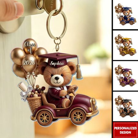 Clase de Oso de Graduación-Personlized llavero-regalos para los graduados