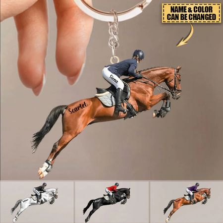 Llavero de acrílico ecuestre personalizado del muchacho|de la muchacha-Idea del regalo para el amante del caballo