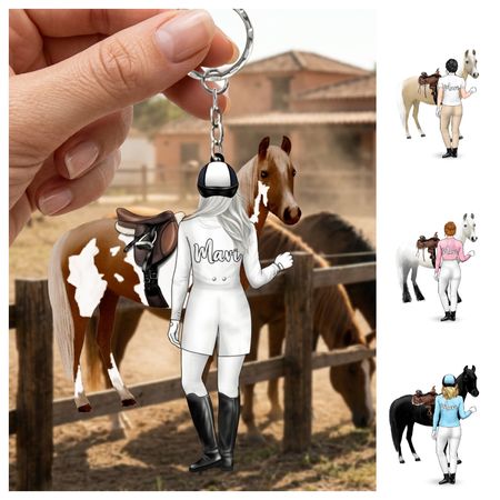 Regalo personalizado para los amantes del caballo llavero de acrílico-sólo una chica que ama a los caballos