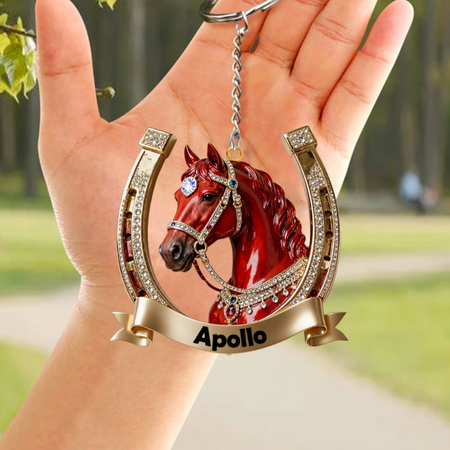 Regalo de acrílico personalizado del llavero del caballo para el amante del caballo
