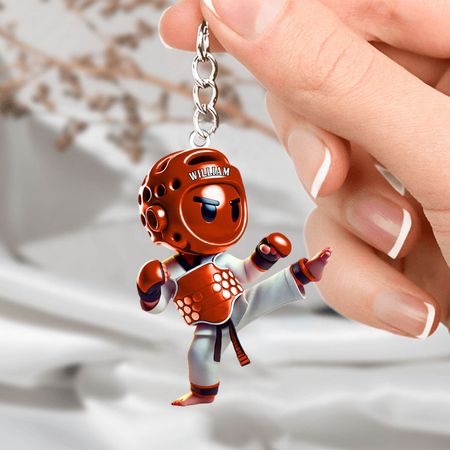 Nombre personalizado Taekwondo llavero-llavero acrílico personalizado