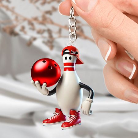 Llavero personalizado de acrílico de los bolos, regalo para el amante de los bolos