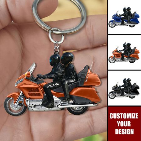 Moto pareja llavero-personalizado Biker pareja regalo