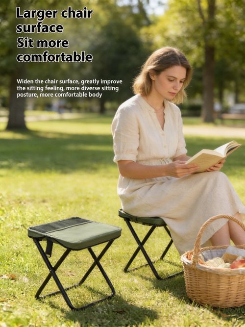 Compact Portable Heavy Duty Adult Folding Outdoor Chair, Foldable to a Backpack, Multi-Level Adjustable Height & Foldable Reclining Backrest, Durable Light Frame Weatherproof Fabric, Ideal for Camping, Beach, Fishing, Gardening, Trip