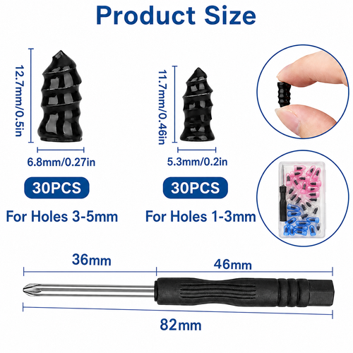🔥 Last Day 50% OFF 🔥 60PCS Self-Sealing Tire Repair Rubber Nails Kit with 2 Sizes
