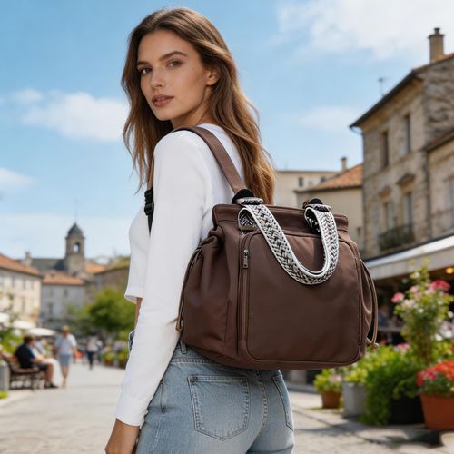 Convertible 15-Pocket Travel Tote Backpack