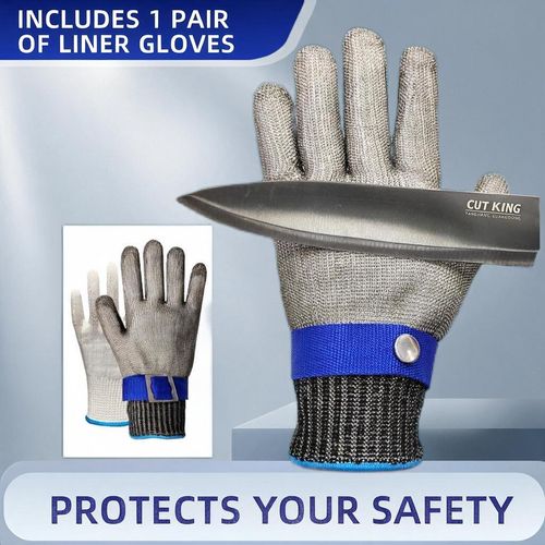 316L Stainless Steel Mesh Glove - ANSI A9 360° Cut Resistant Safety Glove