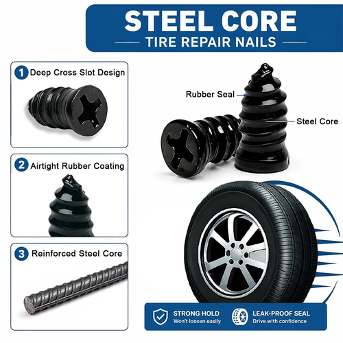 🔥 Last Day 50% OFF 🔥 60PCS Self-Sealing Tire Repair Rubber Nails Kit with 2 Sizes