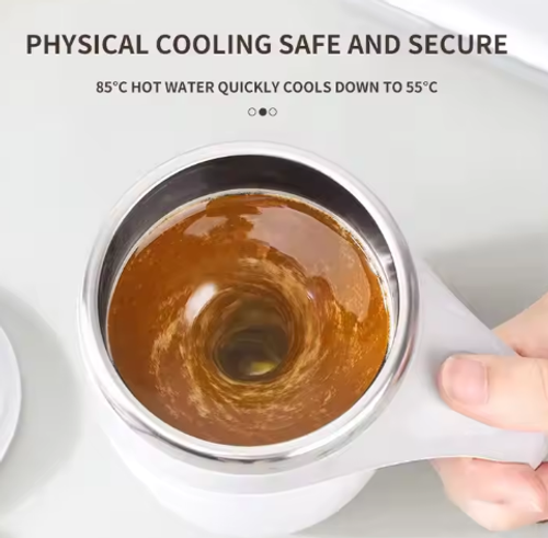 Stainless steel lazy coffee stirring cup automatic stirring cup