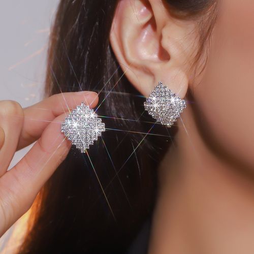 Personalized and elegant diamond-shaped geometric earrings for women, all-match earrings