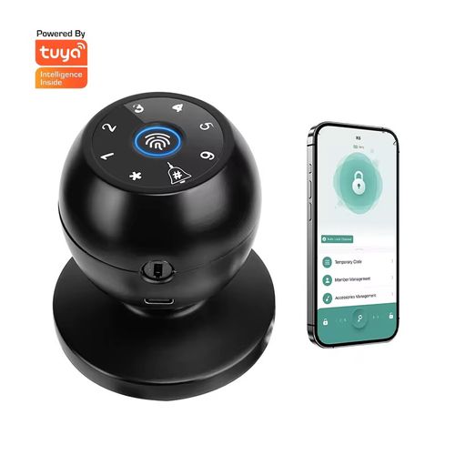 Q7 Fingerprint Smart Lock - Keyless Entry Ball Lock Replacement with Digital Code & Advanced Security
