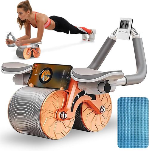 Two-wheel roller double-wheel rebound flat support abdominal wheel beginner men and women abdominal muscle roller