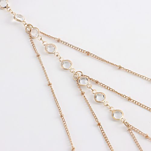 Multi-chain leg chain gold sexy thigh chain women's diamond multi-layer clip bead chain body chain