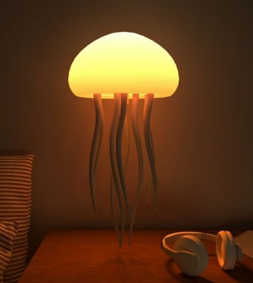 Smart voice-controlled jellyfish lamp, suspended atmosphere lamp, creative night light, smart tentacles, colorful gradient color