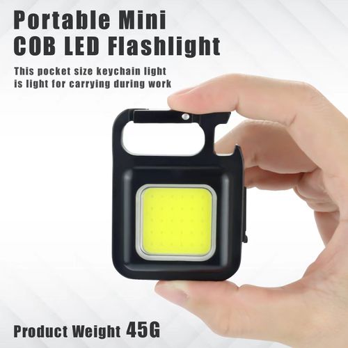 Portable Keychain Light USB Rechargeable Outdoor Emergency LED Work Light Flashlight