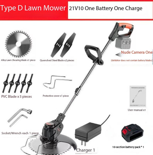 Cordless Electric Lawn Mower - Lightweight Lithium Battery Grass Trimmer with Telescopic Handle