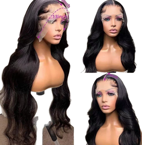 Lace wig women's long curly hair big wave any face wig female full head cover