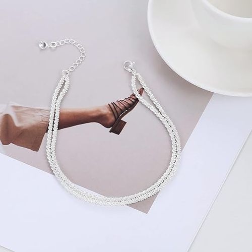 Bohemian beach style silver-plated anklet8.30