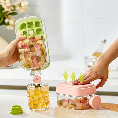 Hervidor de cubitos de hielo COOL, molde casero para cubitos de hielo, pajita portátil, taza de agua, prensa para quitar el hielo, rizado creativo