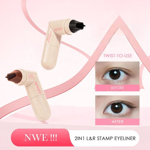 Rotating eyeliner stamp pen natural long-lasting quick-drying waterproof and sweat-proof one-print molding double-head eyeliner stamp
