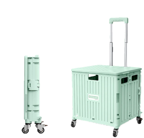 Folding Shopping Cart with Stair-Climbing Wheels - Lightweight Grocery Hauler for Market & Outdoor Use