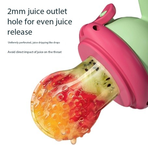 Dinosaur Baby Food Feeder - Push-Pop Fresh Fruit Teether with Dino Design