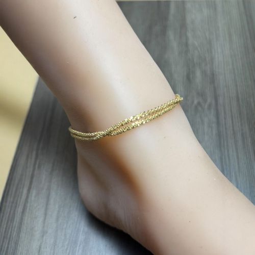 Summer beach style double-layer anklet