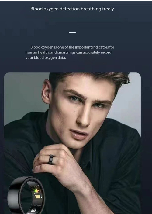 Multifunctional Smart Ring - Health Monitoring with Heart Rate/SpO2/Sleep Tracking & Bluetooth Connectivity