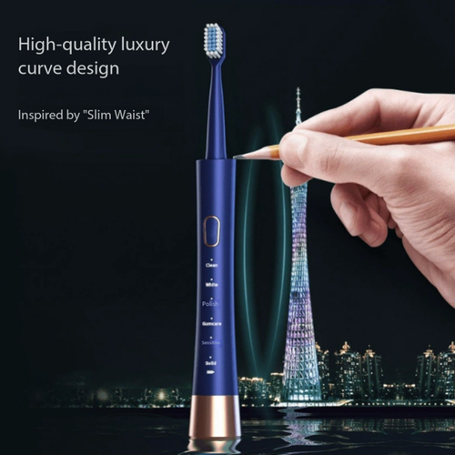 6-Speed Sonic Electric Toothbrush - Rechargeable Soft Bristle Waterproof Toothbrush