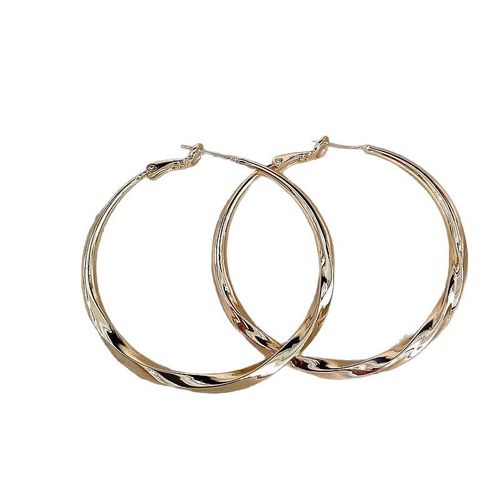Vintage 2025 New Simple Gold Plated Chunky Earrings Big Circle Dangle Hoop Earrings Fancy Jewelry Round Women Earring