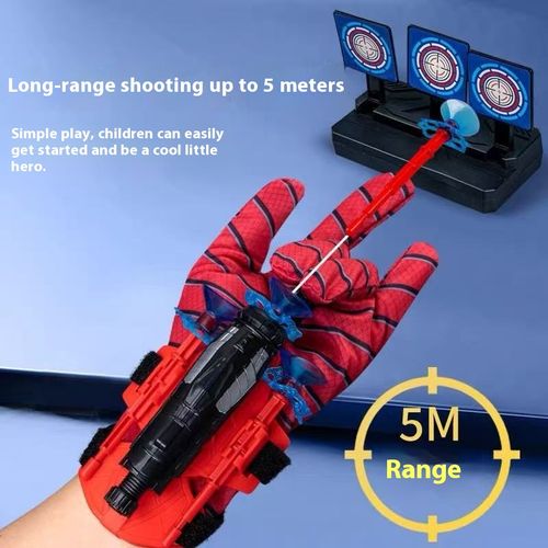 Spider launcher toy hero man wear wrist suction cup launcher soft bullet black technology spinning toy