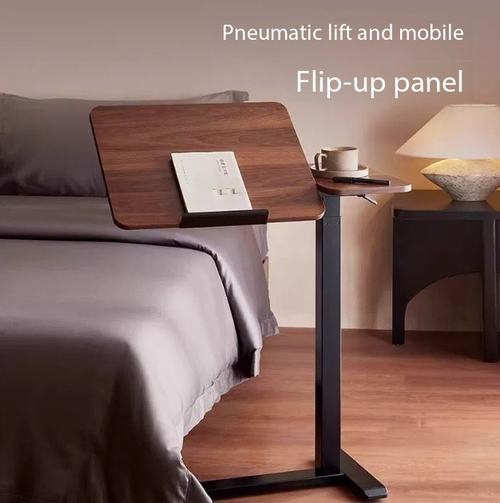 Liftable computer desk standing movable air pressure flip table home sofa bedside study writing desk