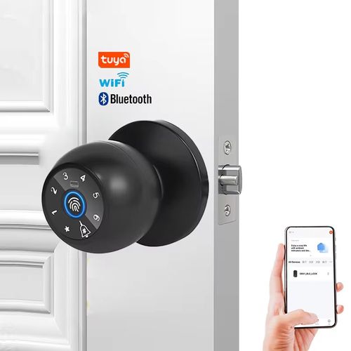 Q7 Fingerprint Smart Lock - Keyless Entry Ball Lock Replacement with Digital Code & Advanced Security