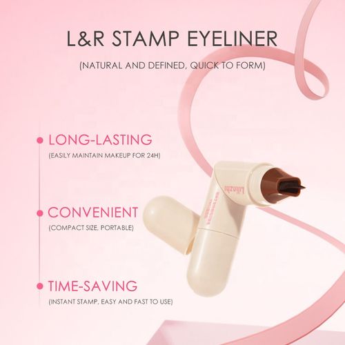Rotating eyeliner stamp pen natural long-lasting quick-drying waterproof and sweat-proof one-print molding double-head eyeliner stamp