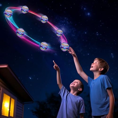 Flying Orb Ball LED Light up Drone Toy Hovering Indoor Outdoor Levitating Sphere with Remote Control for Kids Adults
