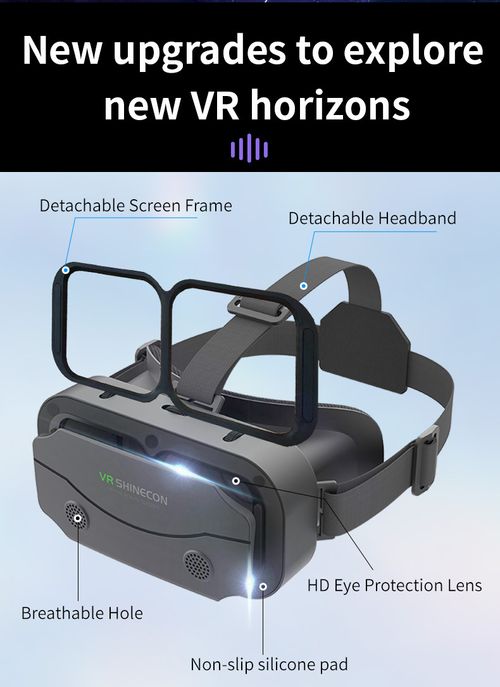 VRSHINECON Virtual Reality Headset - 3D VR Glasses for Smartphone Movies & Gaming