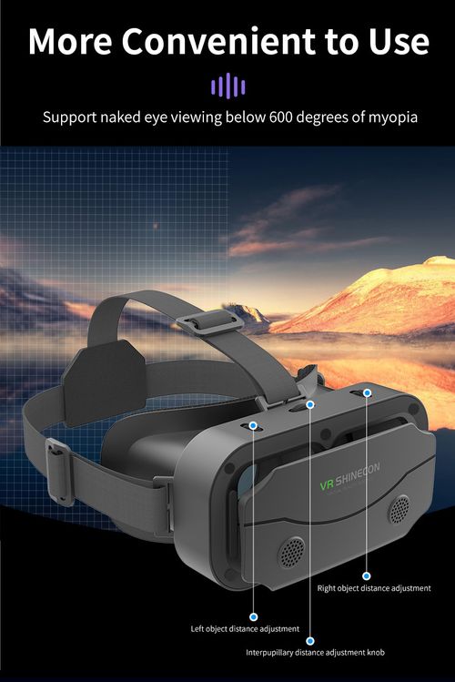 VRSHINECON Virtual Reality Headset - 3D VR Glasses for Smartphone Movies & Gaming