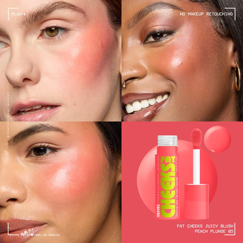 NYX PROFESSIONAL MAKEUP Fat Cheeks Liquid Blush, Buildable, Dewy Blush with Long-Lasting 12HR Wear - Papaya Plump (Soft Rose)